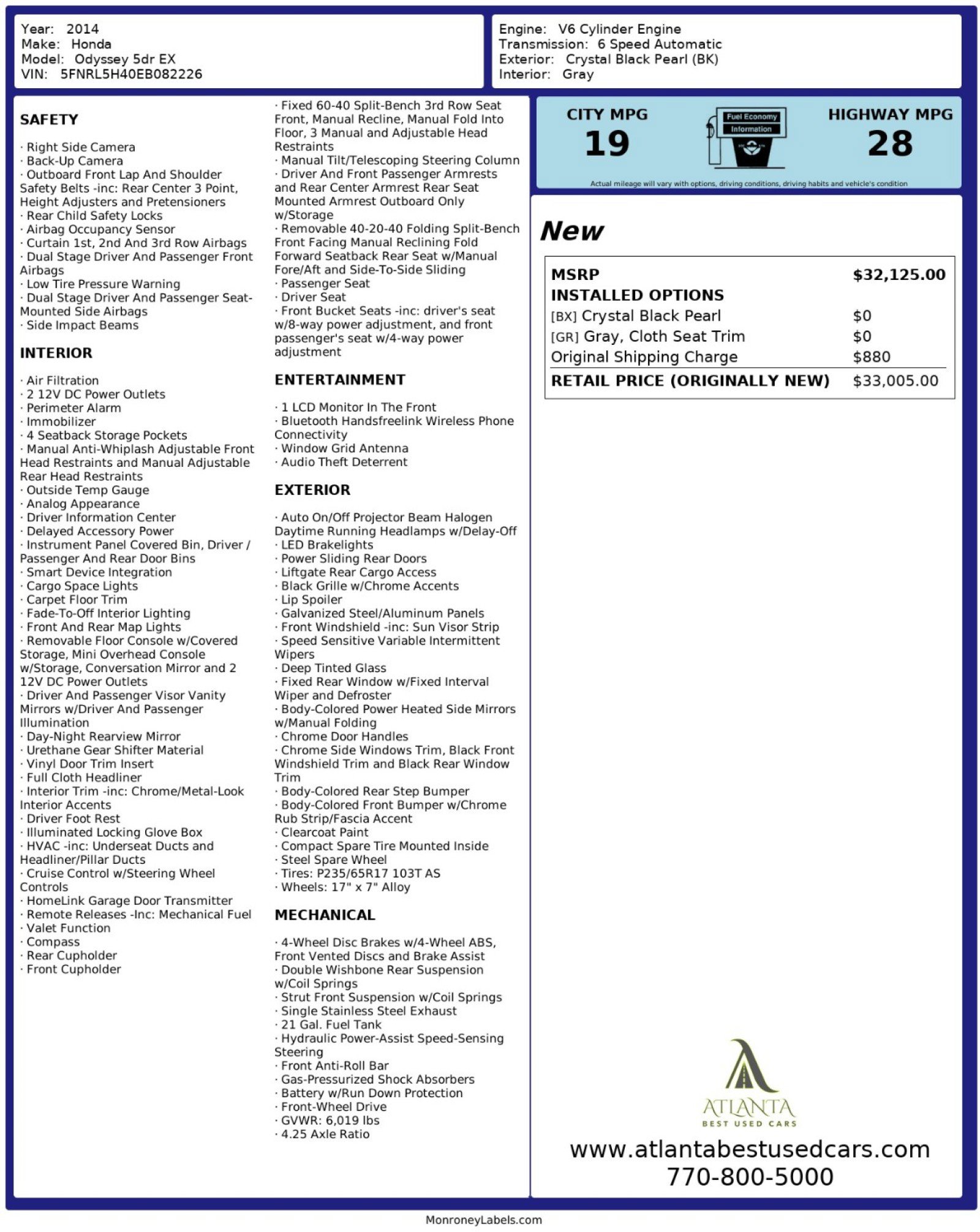 Used 2014 Honda Odyssey EX image 49