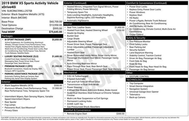 Used 2019 BMW X5 xDrive40i w/ M Sport Package image 2