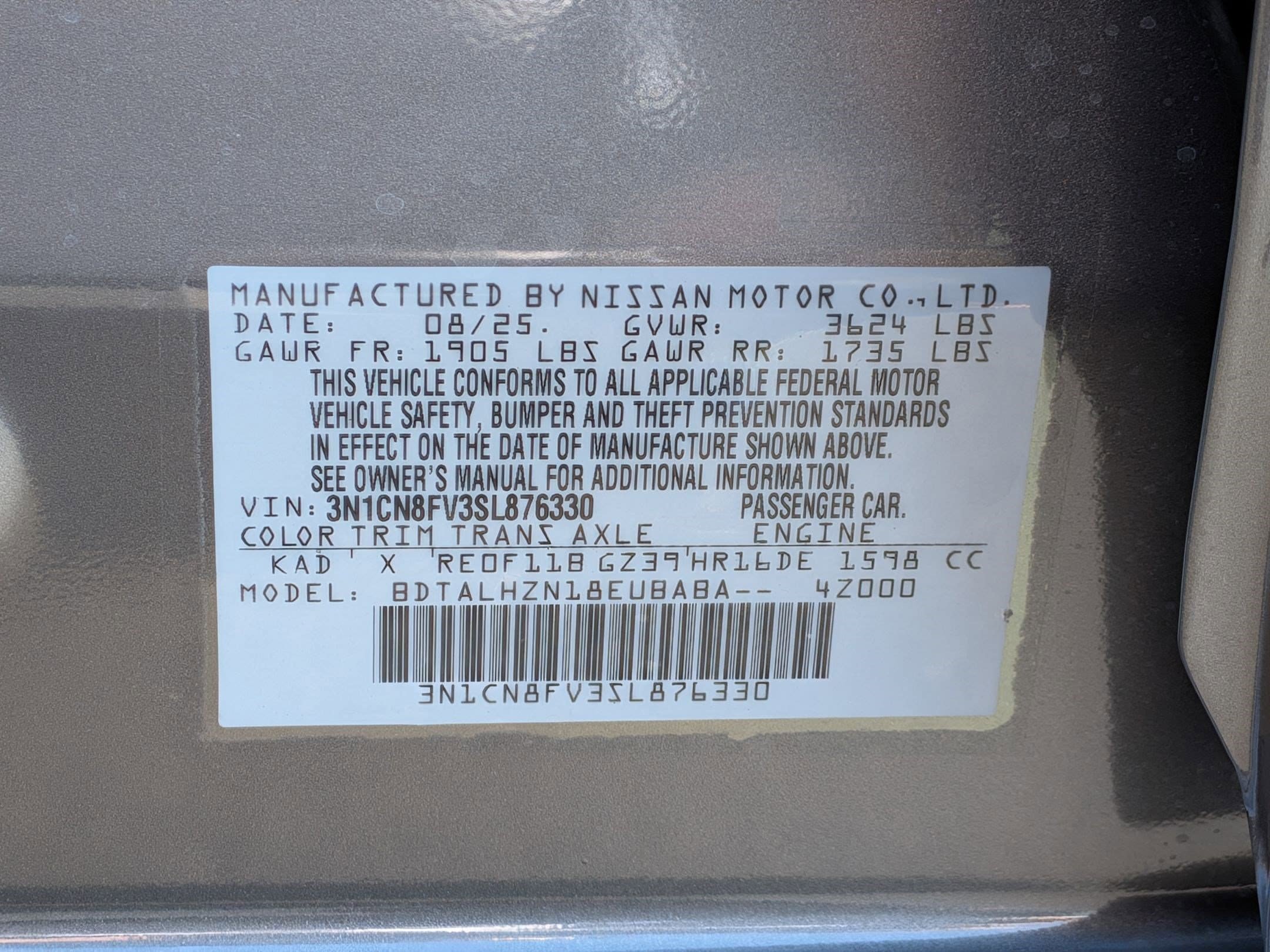 New 2025 Nissan Versa SR w/ Trunk Package FWD image 34