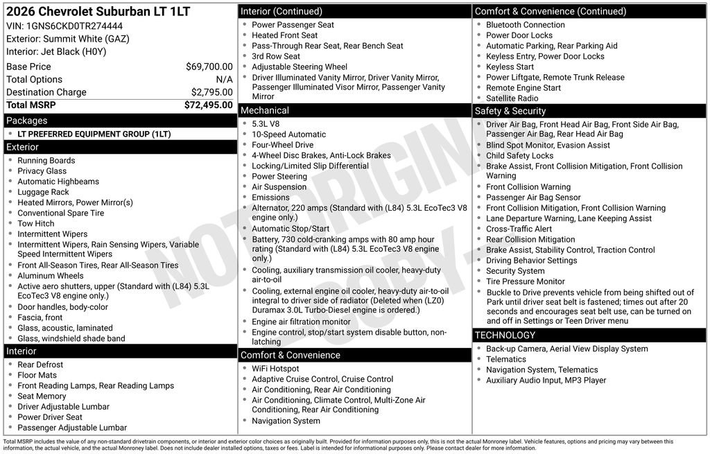 New 2026 Chevrolet Suburban LT image 26