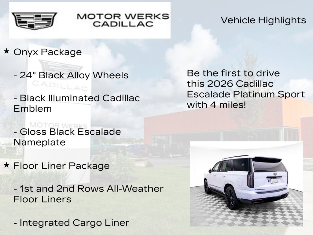 New 2026 Cadillac Escalade Platinum Sport w/ LPO, ONYX Package image 13