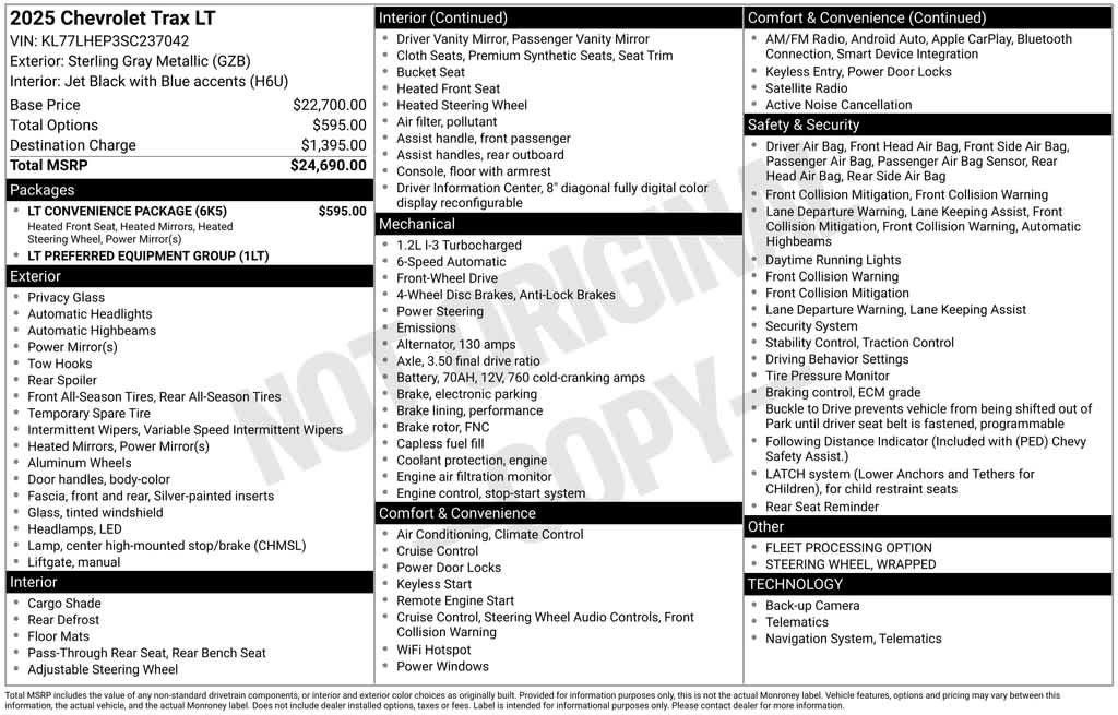 Used 2025 Chevrolet Trax LT w/ LT Convenience Package FWD image 3