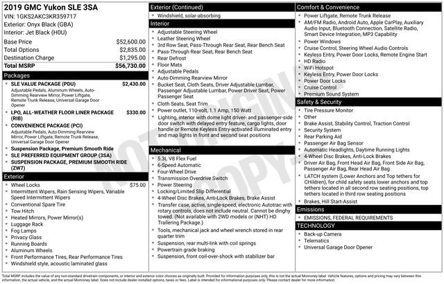 Certified 2019 GMC Yukon SLE w/ SLE Value Package image 6