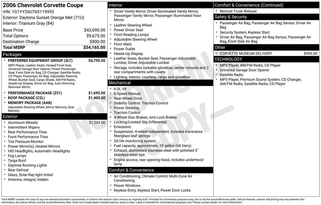 Used 2006 Chevrolet Corvette Coupe w/ Preferred Equipment Group RWD image 30