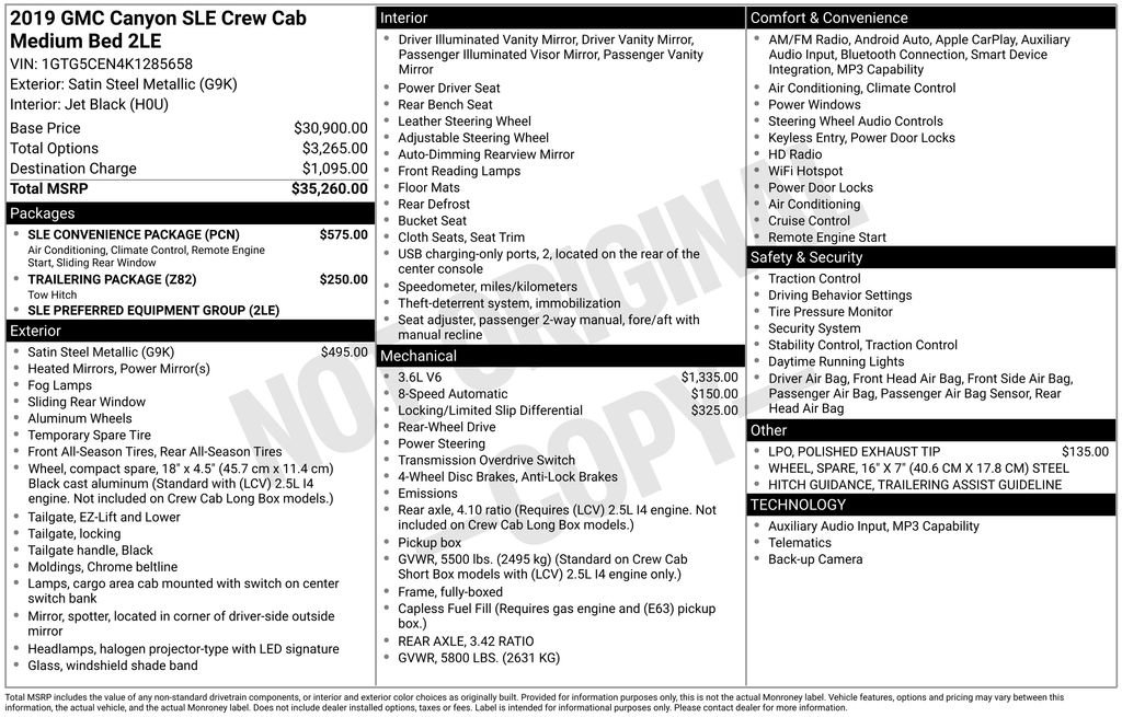 Used 2019 GMC Canyon SLE w/ SLE Convenience Package image 7