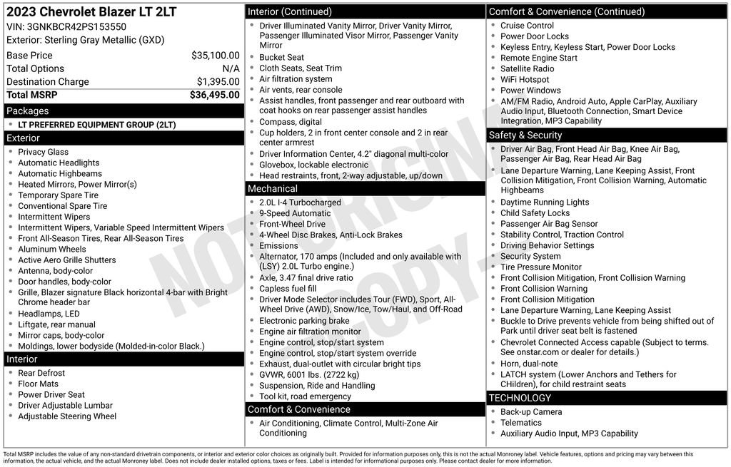 Certified 2023 Chevrolet Blazer LT FWD image 6