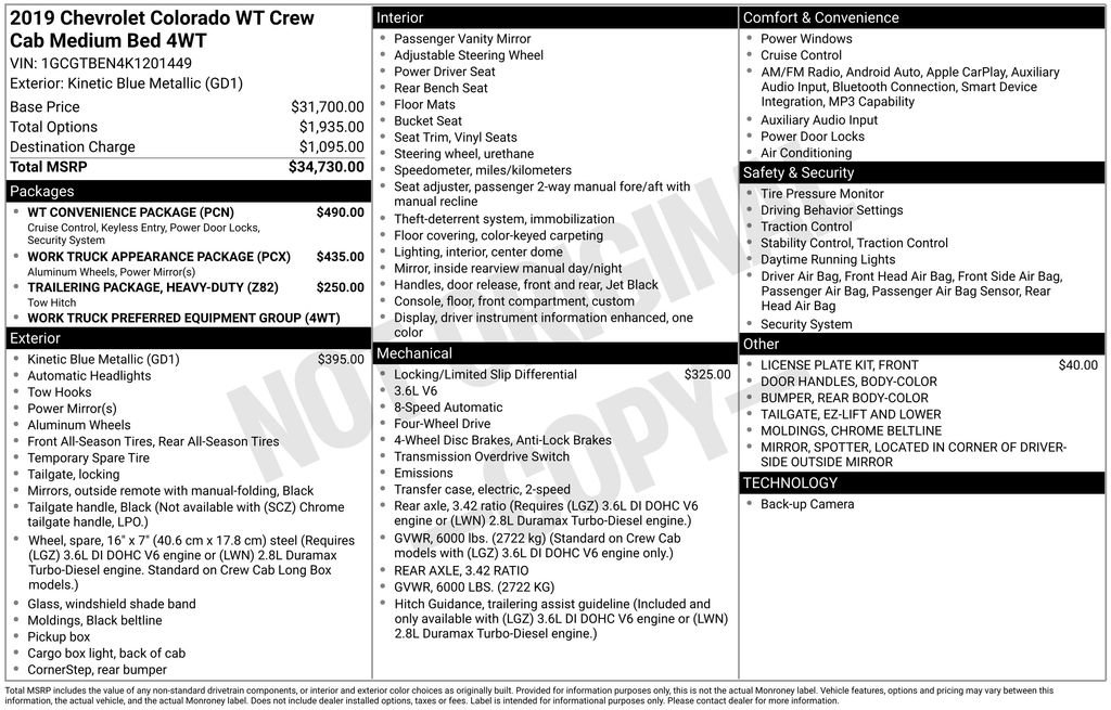 Used 2019 Chevrolet Colorado W/T w/ WT Convenience Package AWD/4WD image 21