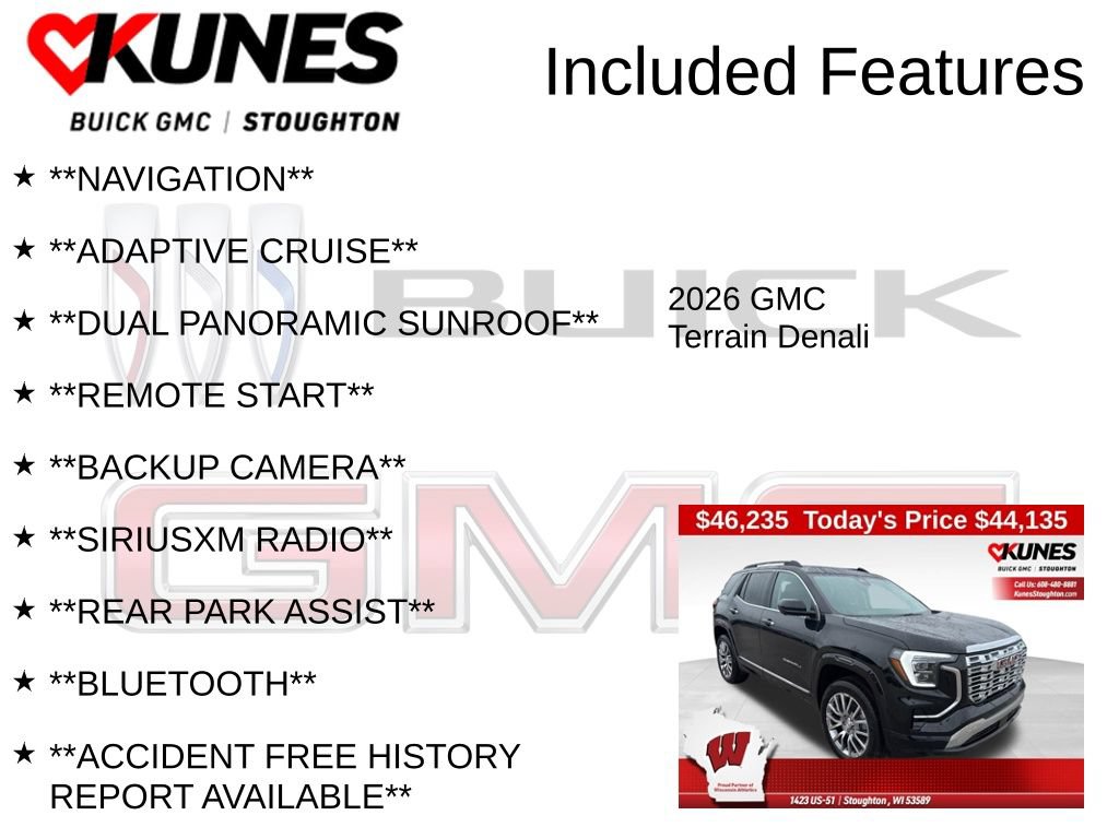 New 2026 GMC Terrain Denali w/ LPO, Floor Liner Package AWD/4WD image 2