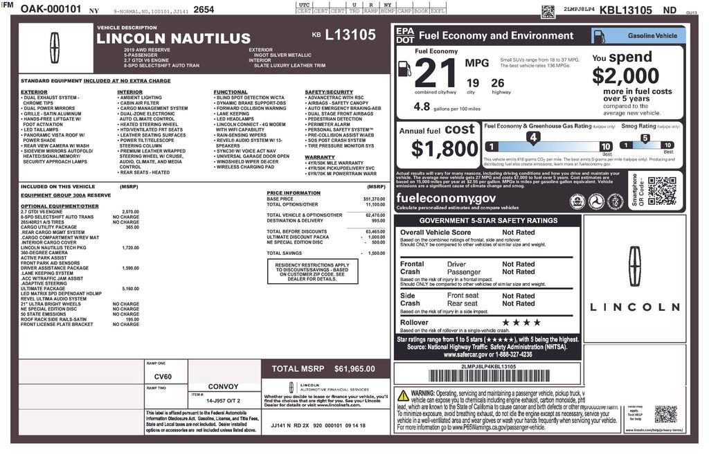 Used 2019 Lincoln Nautilus Reserve w/ Ultimate Package AWD/4WD image 4