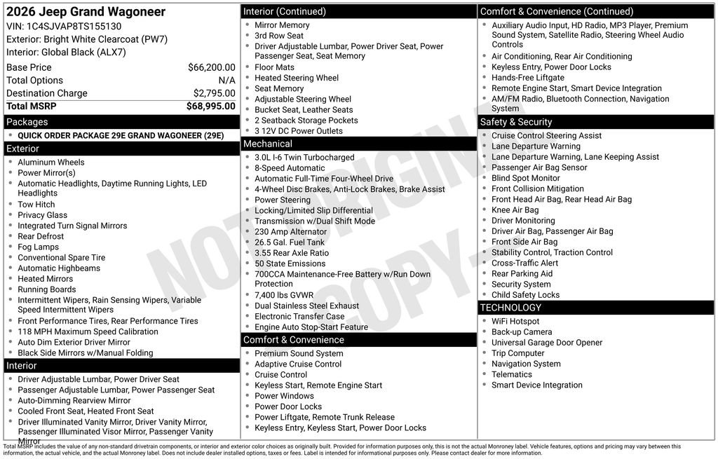 New 2026 Jeep Grand Wagoneer 4WD image 4