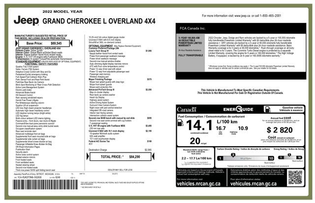 Used 2022 Jeep Grand Cherokee L Overland w/ Advanced Protech Group III video 3