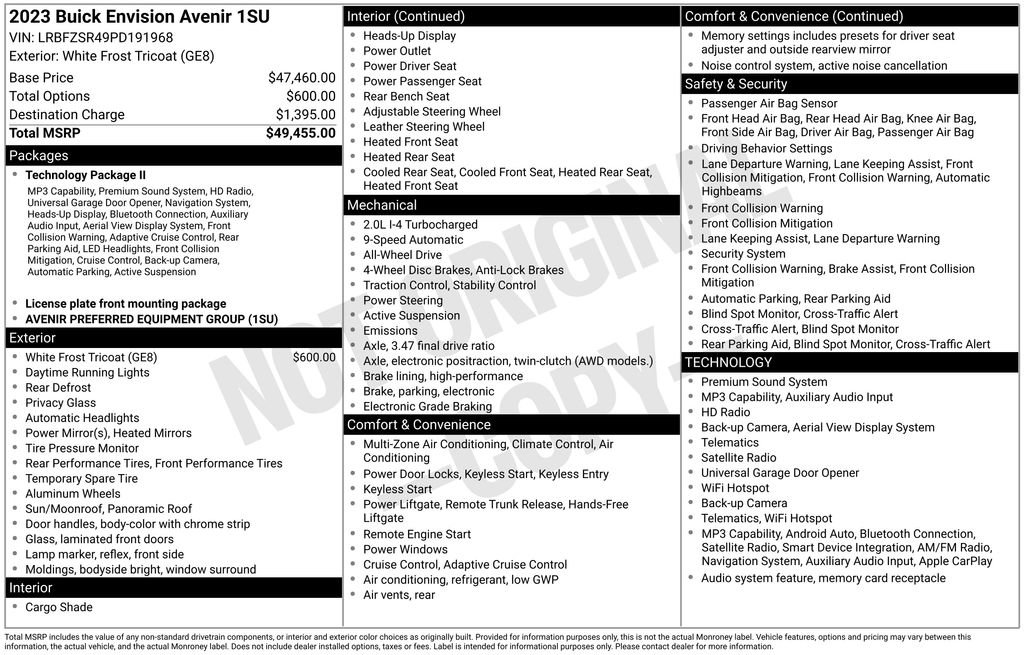 Certified 2023 Buick Envision Avenir AWD/4WD image 41