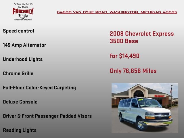 Used 2008 Chevrolet Express 3500 Passenger w/ LT Preferred Equipment Group RWD image 20