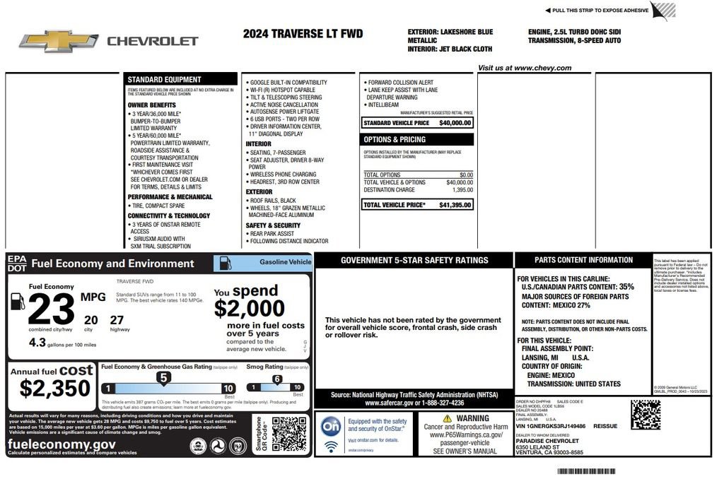 Used 2024 Chevrolet Traverse LT image 3