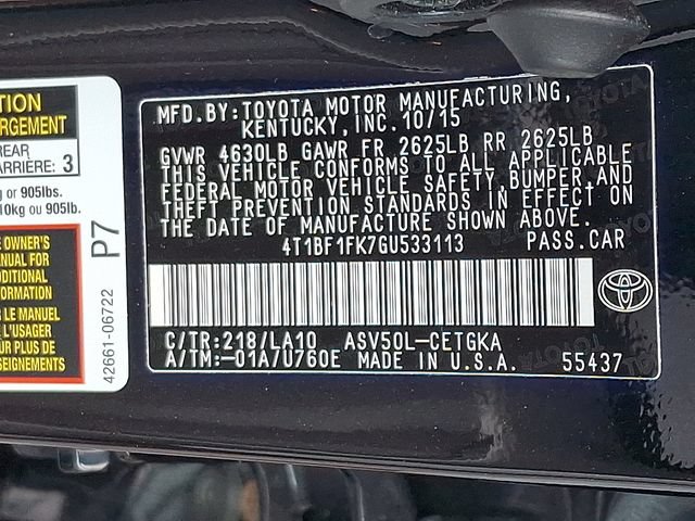 Used 2016 Toyota Camry XLE w/ Moonroof Package FWD image 27