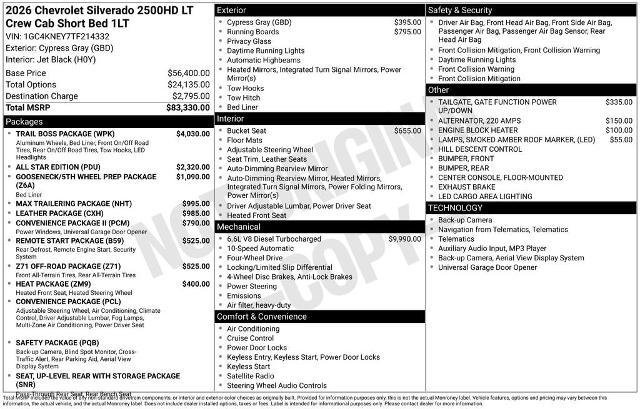 New 2026 Chevrolet Silverado 2500 LT w/ Trail Boss Package image 4
