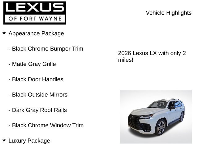 New 2026 Lexus LX 600 4WD w/ Appearance Package image 8