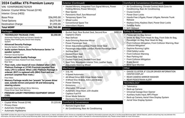 Used 2024 Cadillac XT6 Premium Luxury w/ Technology Package image 9