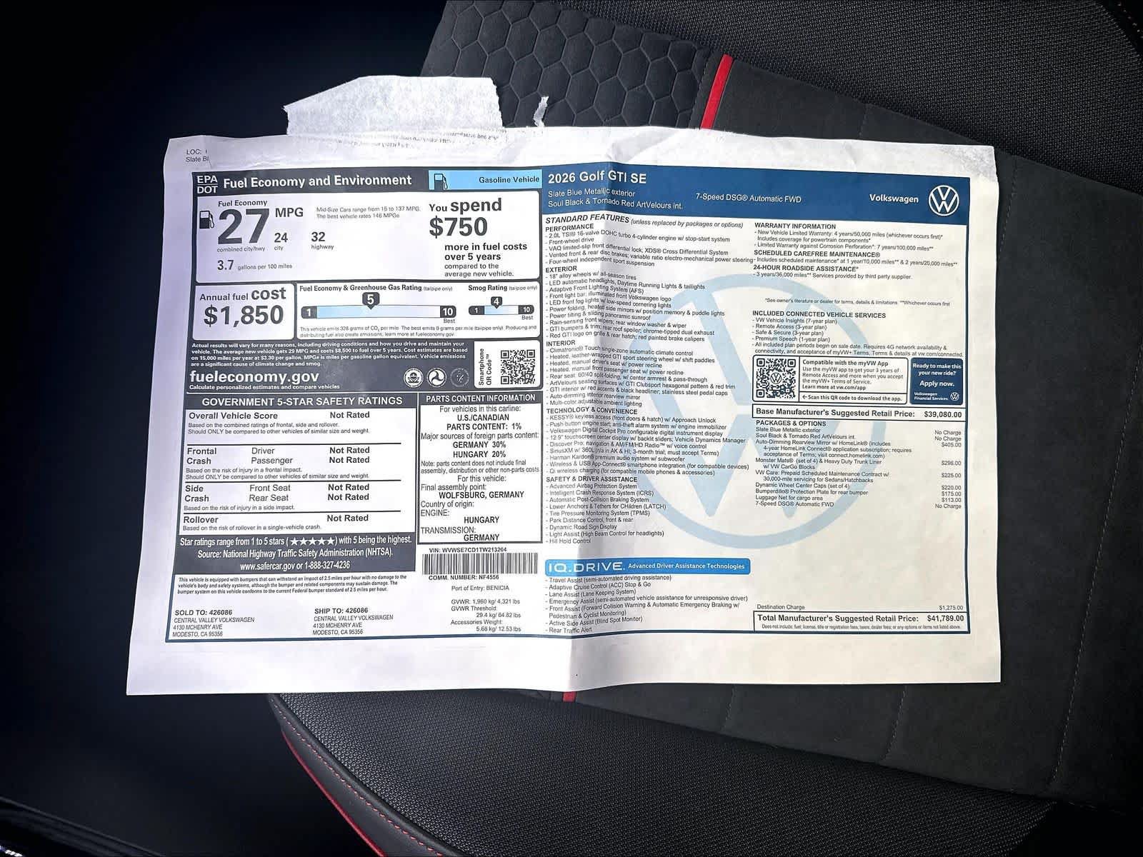 New 2026 Volkswagen GTI SE FWD image 14