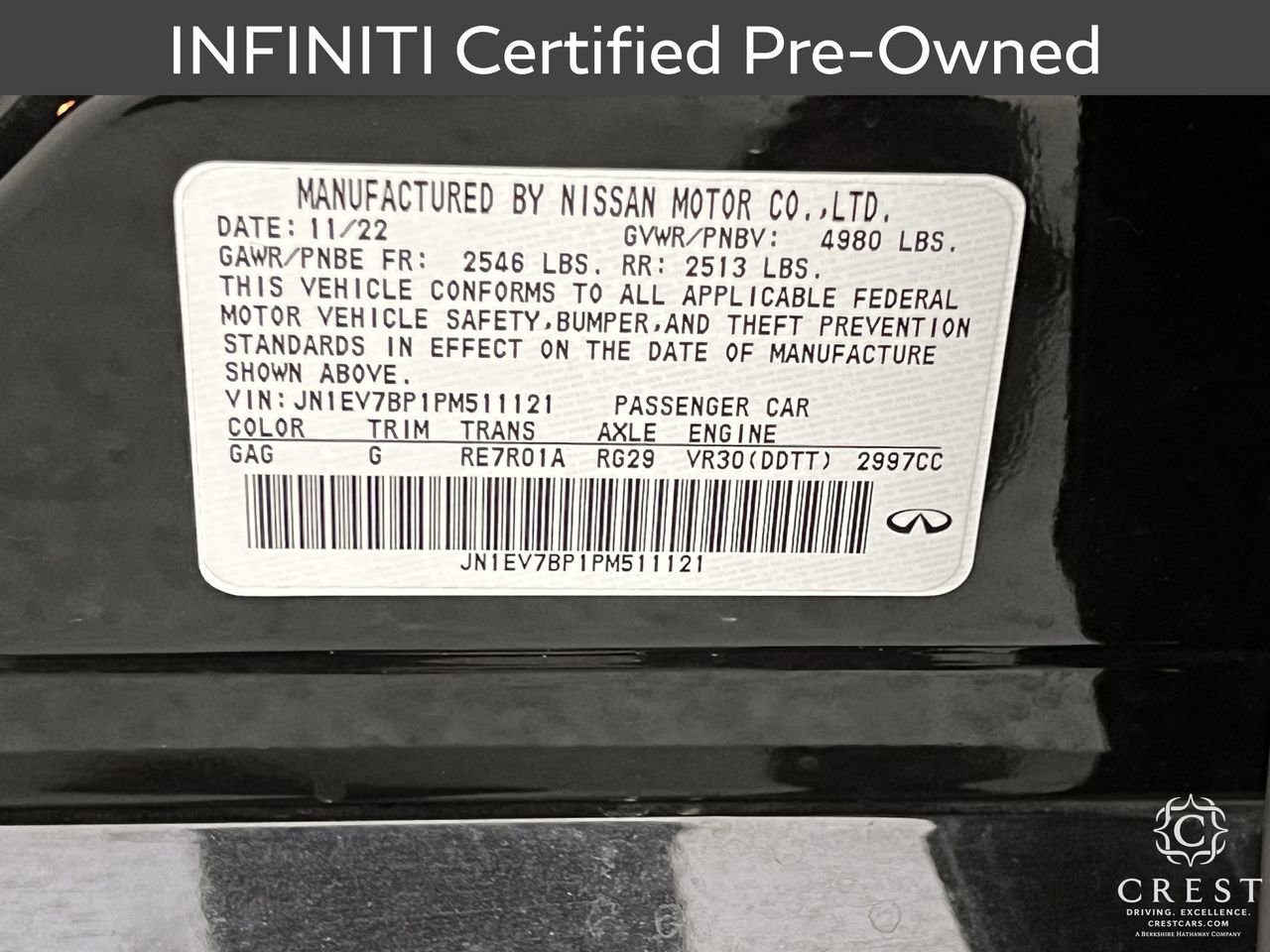 Certified 2023 INFINITI Q50 Luxe w/ Cargo Package image 32