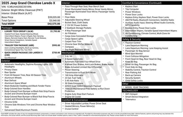 New 2025 Jeep Grand Cherokee Laredo X w/ Luxury Tech Group I image 36