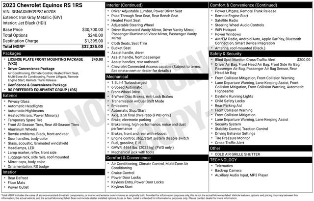 Certified 2023 Chevrolet Equinox RS image 34