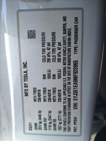 Used 2021 Tesla Model 3 Standard Range Plus image 21