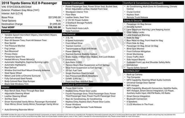 Used 2018 Toyota Sienna XLE FWD image 6