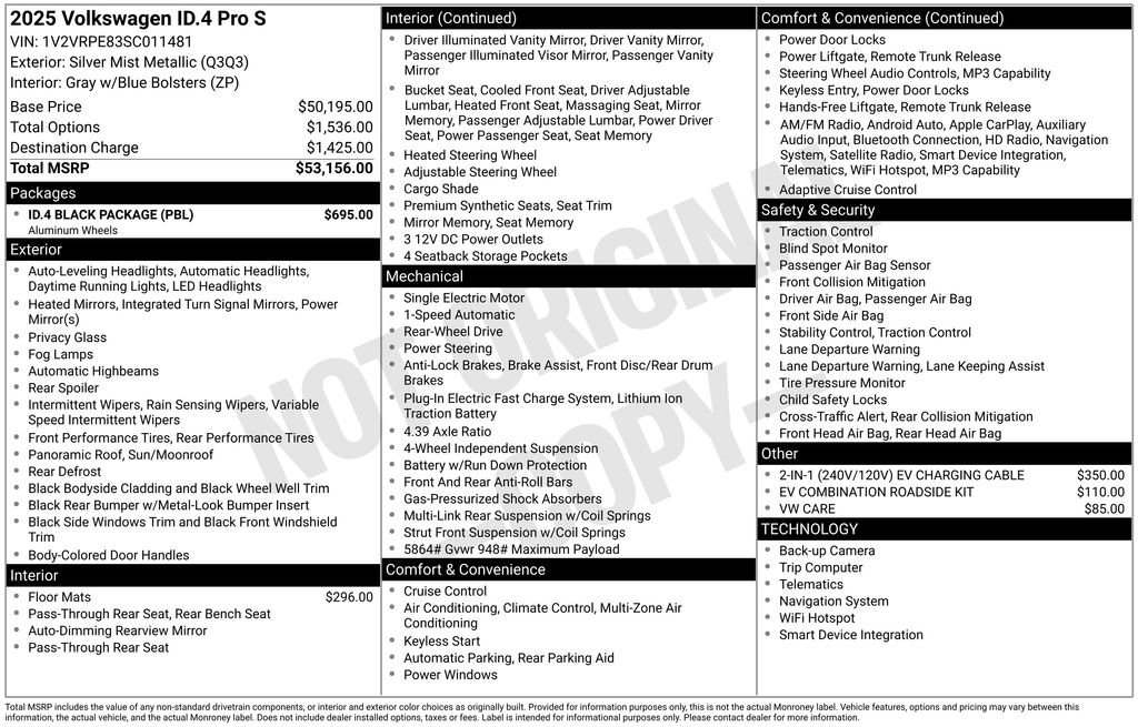 Used 2025 Volkswagen ID.4 Pro S w/ ID.4 Black Package RWD image 6