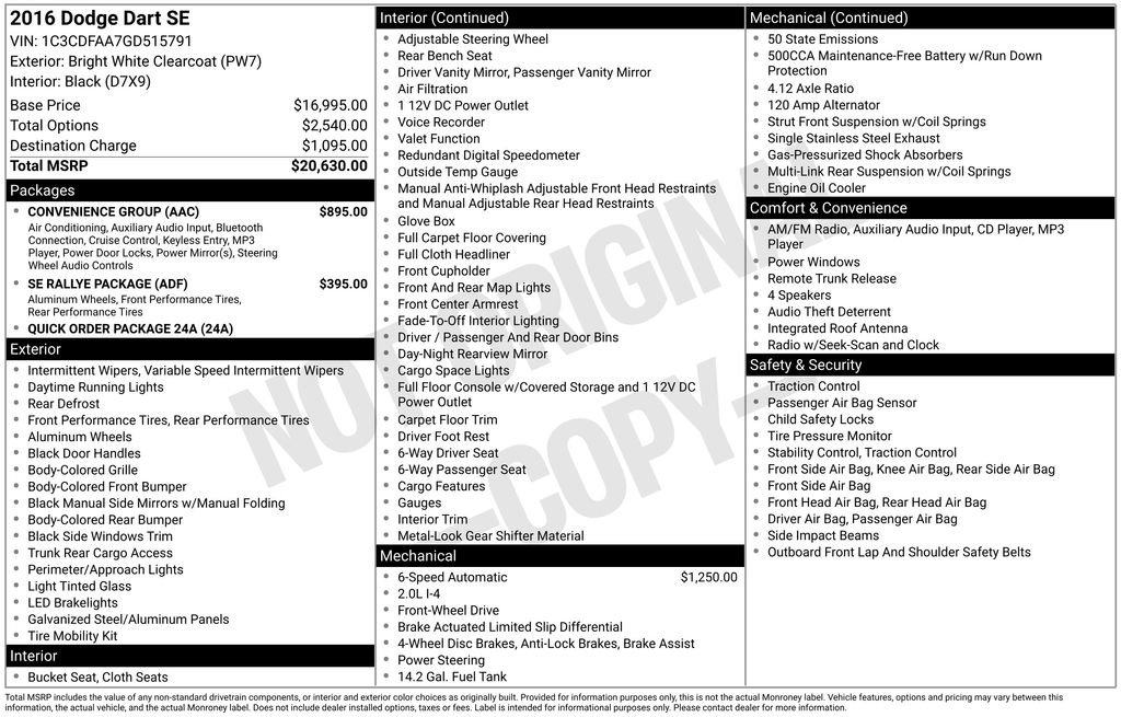 Used 2016 Dodge Dart SE w/ Convenience Group image 6