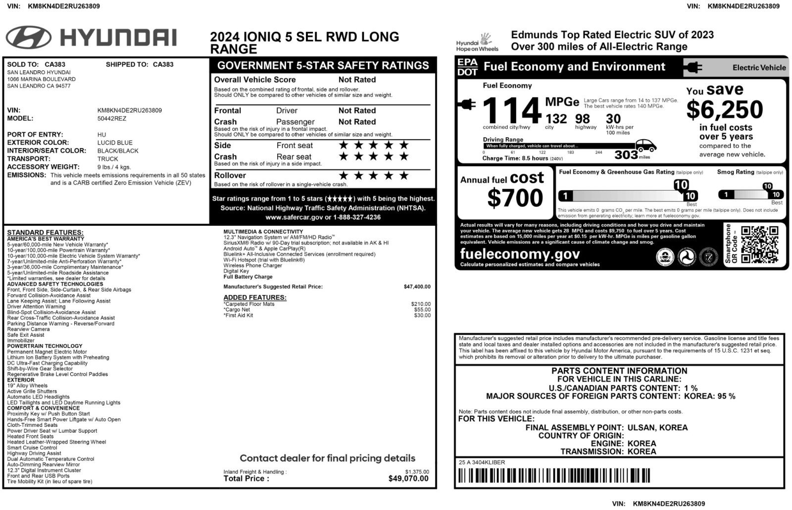 Used 2024 Hyundai Ioniq 5 SEL image 54