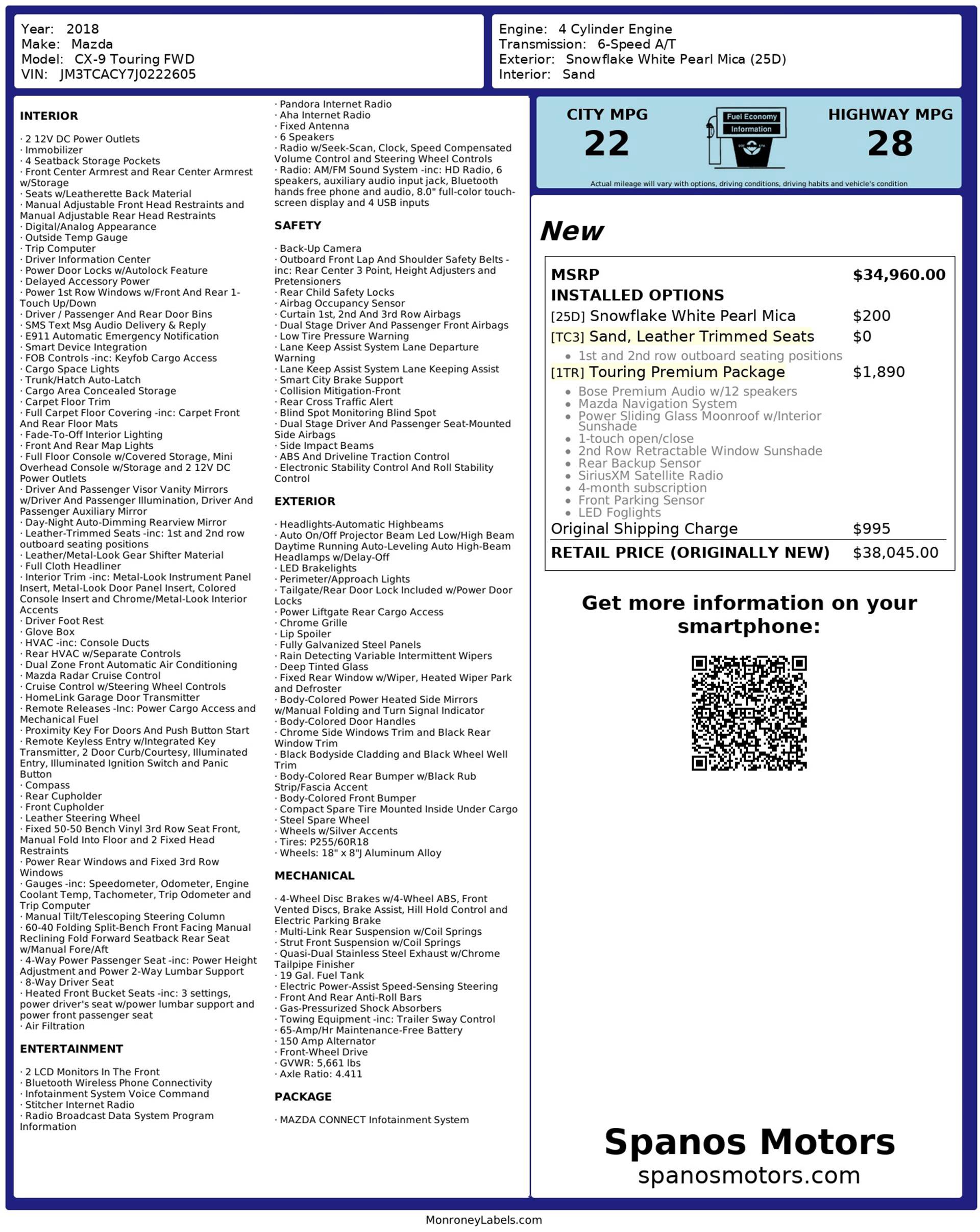 Used 2018 MAZDA CX-9 Touring w/ Touring Premium Package image 3