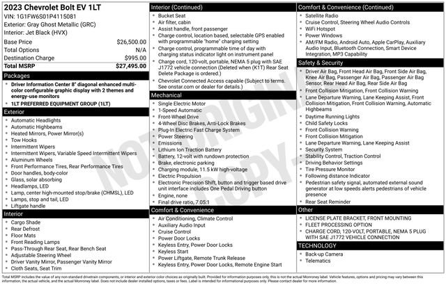 Used 2023 Chevrolet Bolt LT FWD image 2