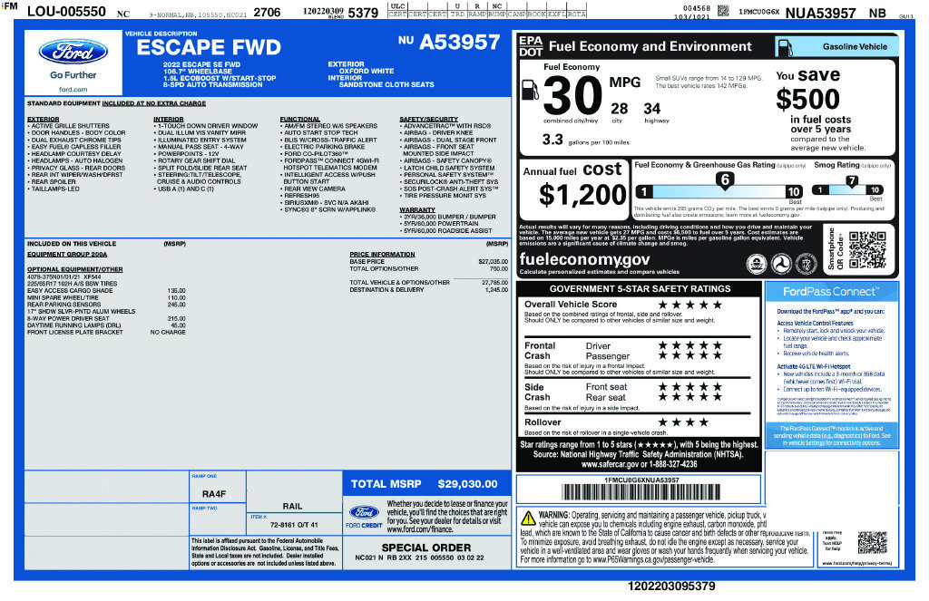 Used 2022 Ford Escape SE FWD image 6