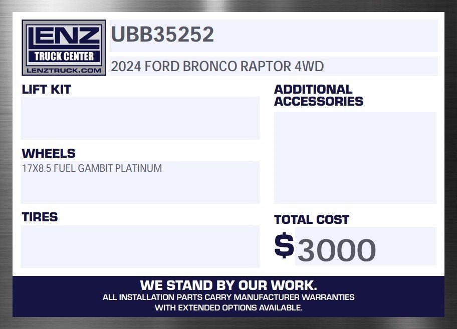 Used 2024 Ford Bronco Raptor w/ Interior Carbon Fiber Pack 6 image 2