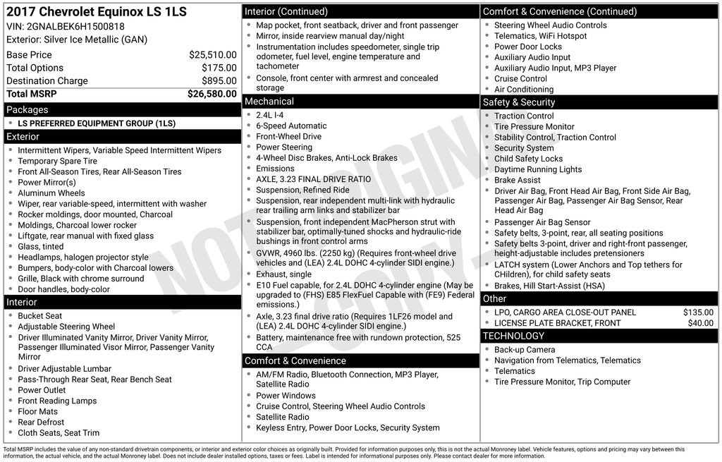 Used 2017 Chevrolet Equinox LS image 16