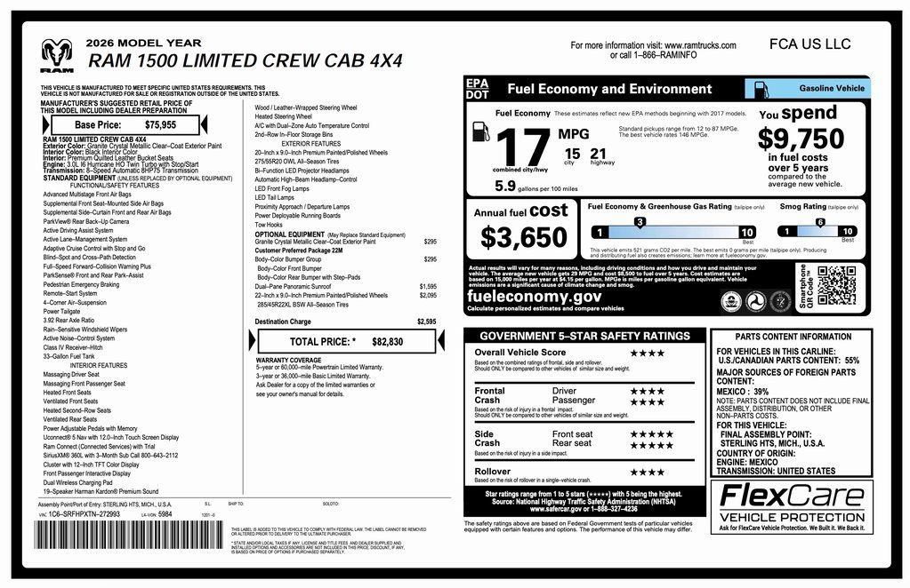 New 2026 RAM 1500 Limited w/ Body Color Bumper Group image 2