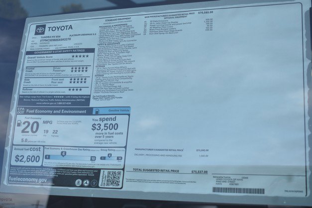 New 2025 Toyota Tundra Platinum image 17