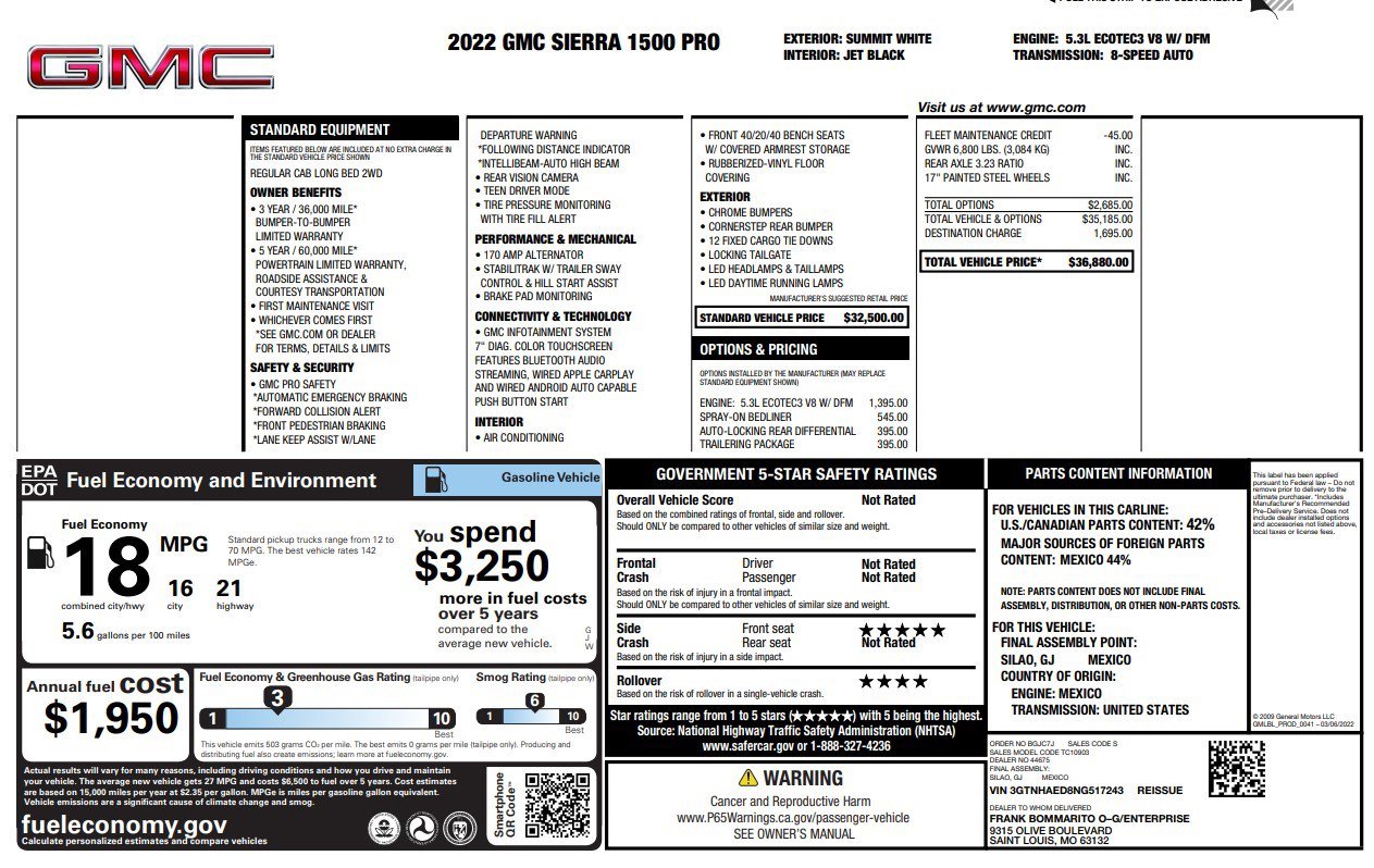 Used 2022 GMC Sierra 1500 Pro w/ Trailering Package image 4