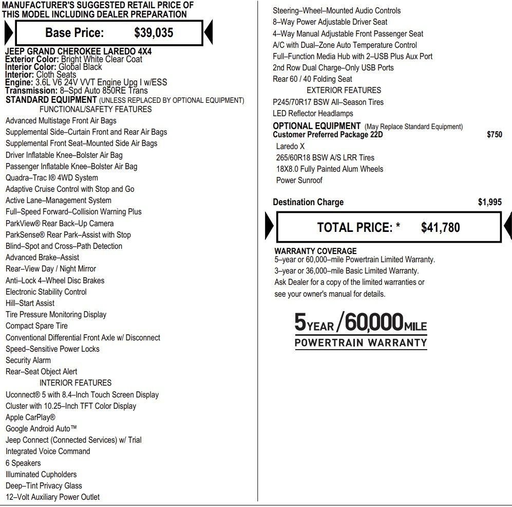 New 2025 Jeep Grand Cherokee Laredo X image 2