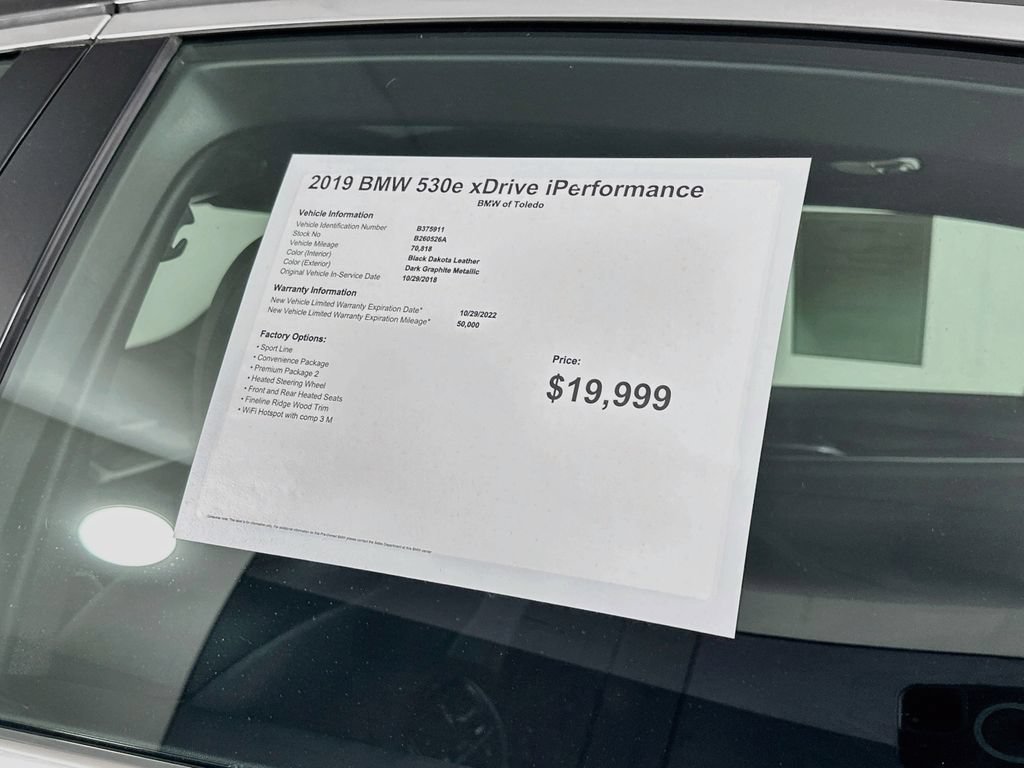 Used 2019 BMW 530e xDrive w/ Convenience Package AWD/4WD image 12