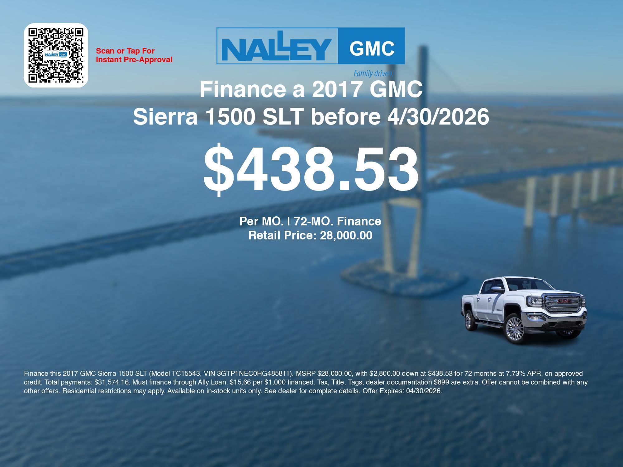 Used 2017 GMC Sierra 1500 SLT w/ SLT Premium Package image 3