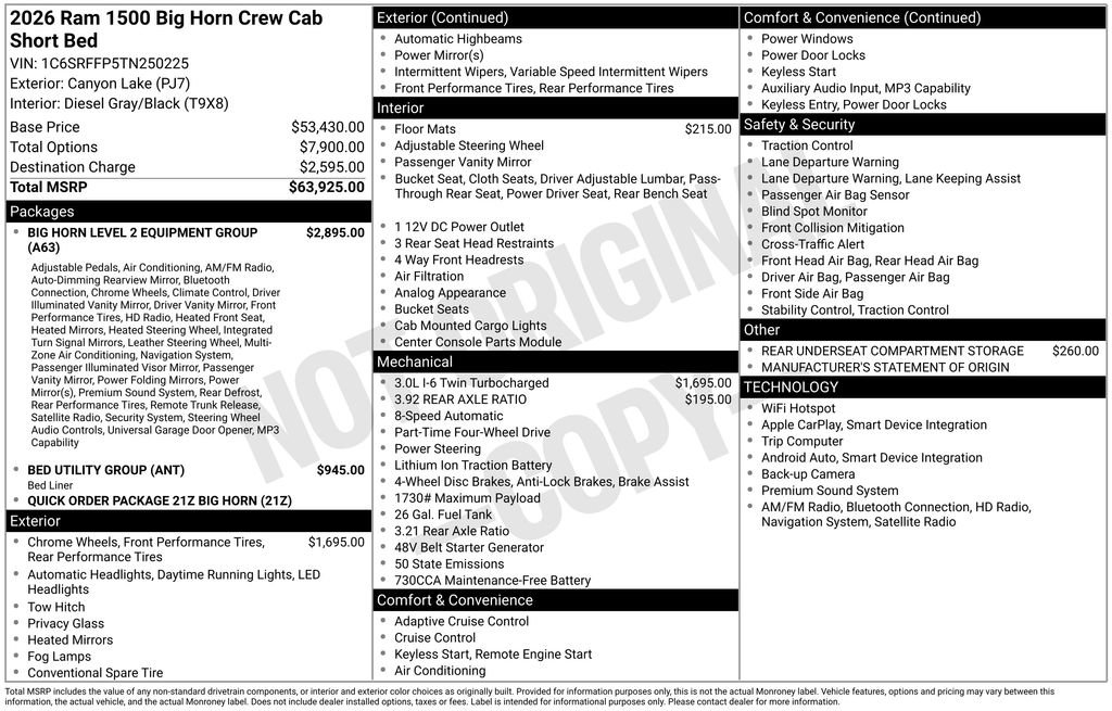 Used 2026 RAM 1500 Big Horn AWD/4WD image 11