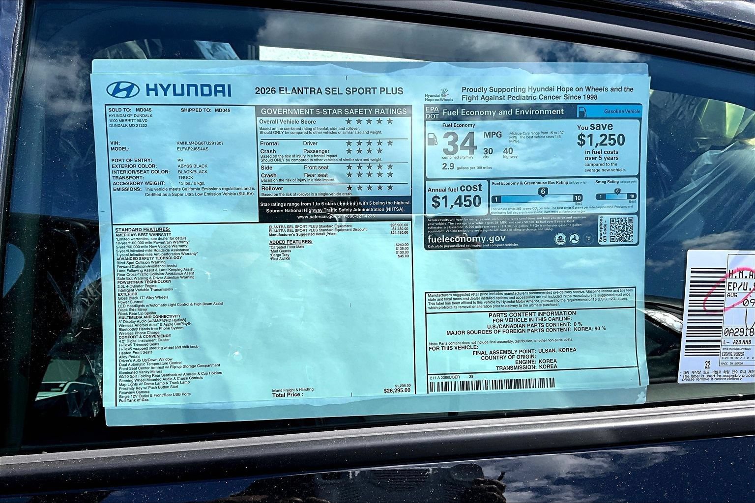 New 2026 Hyundai Elantra SEL Sport FWD image 12