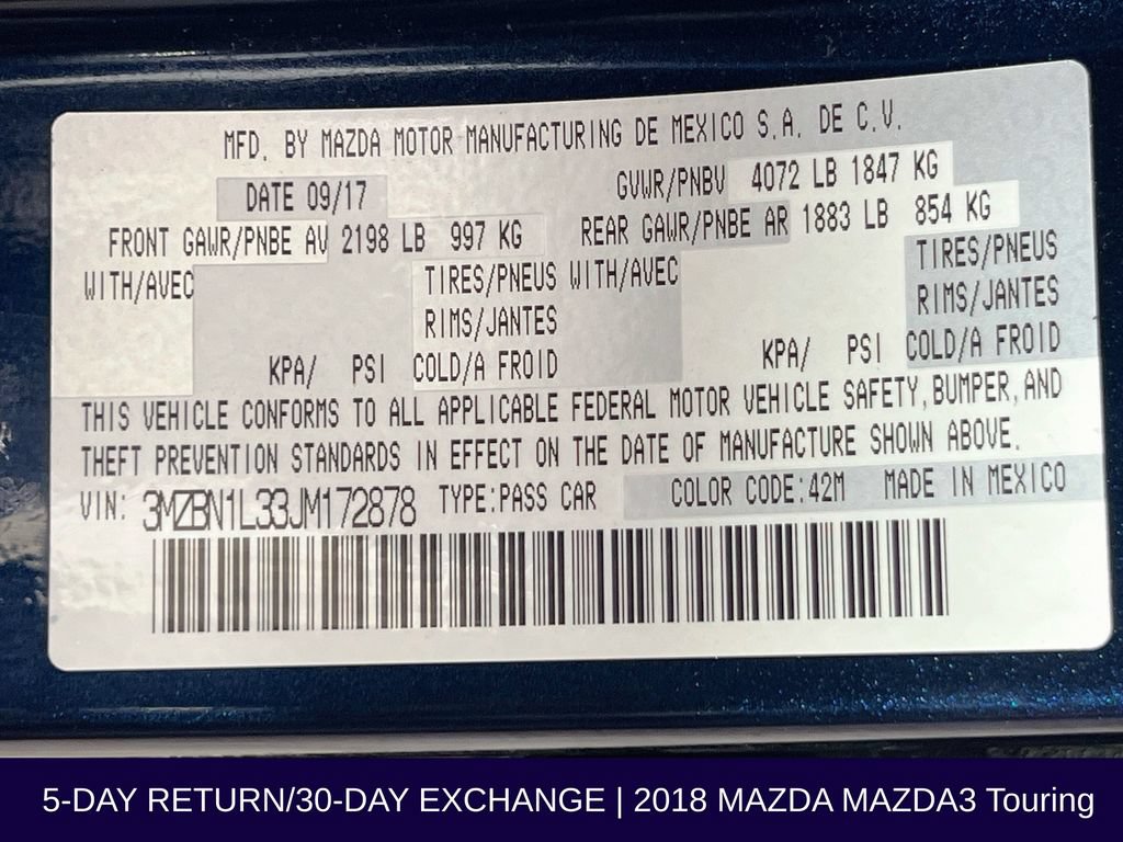 Used 2018 MAZDA MAZDA3 Touring FWD image 35