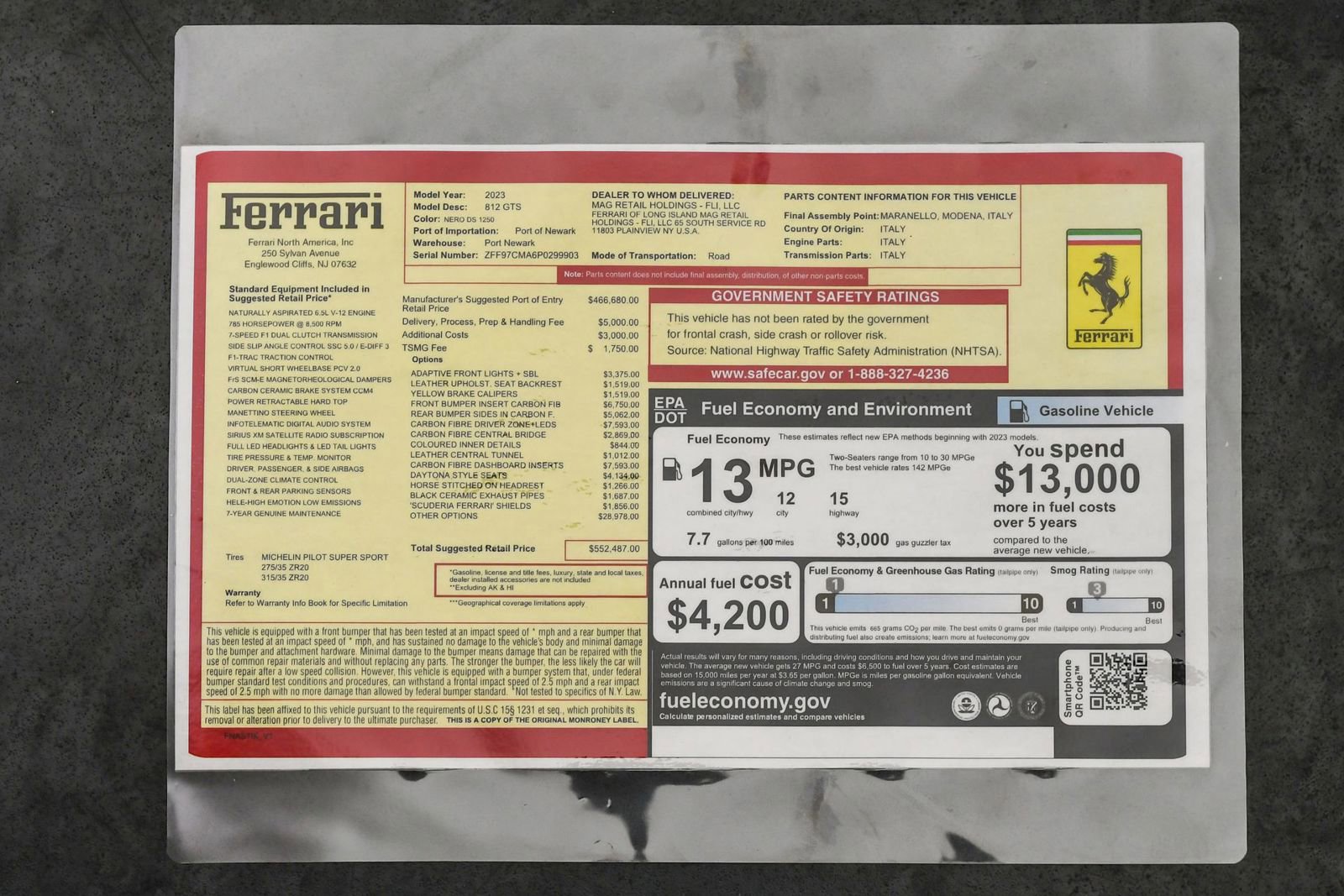 Certified 2023 Ferrari 812 GTS image 70