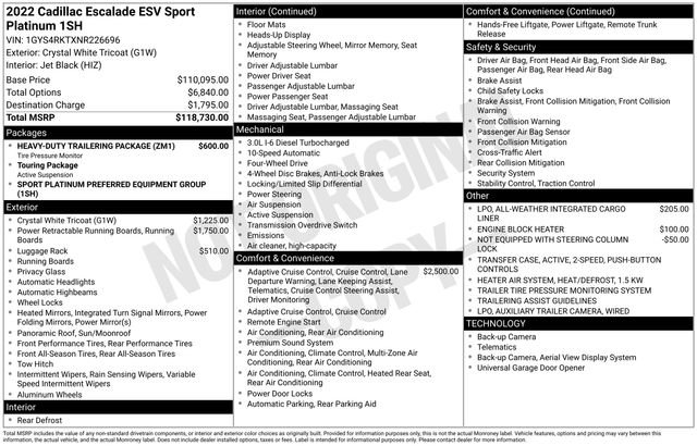 Used 2022 Cadillac Escalade ESV Sport Platinum w/ Heavy-Duty Trailer Package AWD/4WD video 1