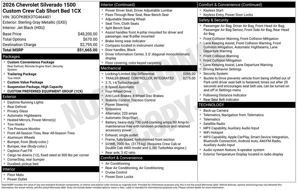New 2026 Chevrolet Silverado 1500 Custom AWD/4WD image 6
