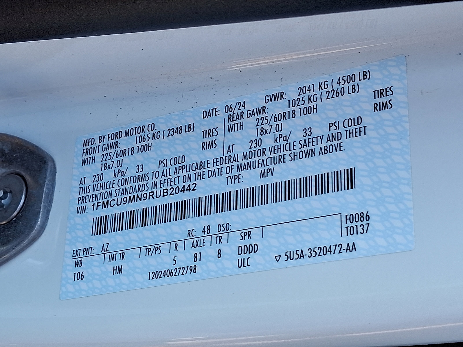 Certified 2024 Ford Escape ST-Line w/ Tech Pack #1 image 25