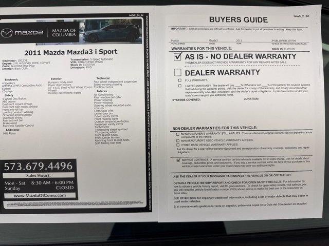 Used 2011 MAZDA MAZDA3 i Sport image 33